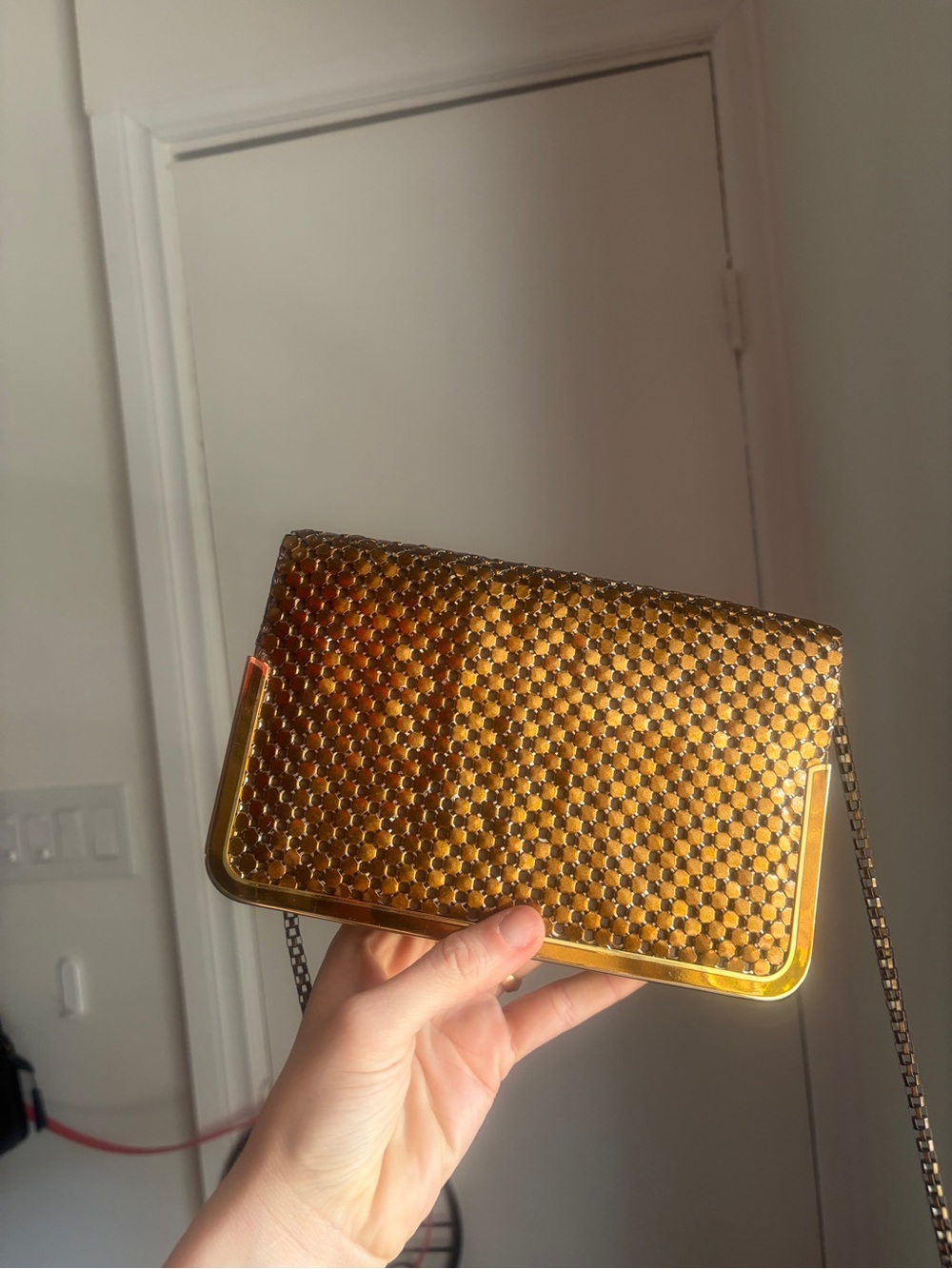 Free with purchase! Vintage bronze Metallic metal Crossbody Bag - Women